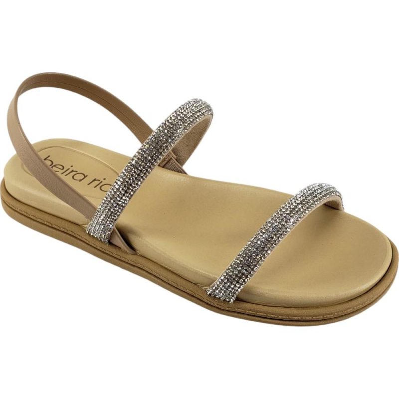 sandália feminina anabela beira rio CRISTAL-BEGE