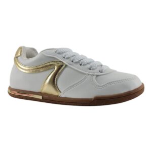 tênis casual feminino beira rio branco dourado